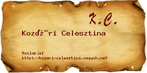 Kozári Celesztina névjegykártya